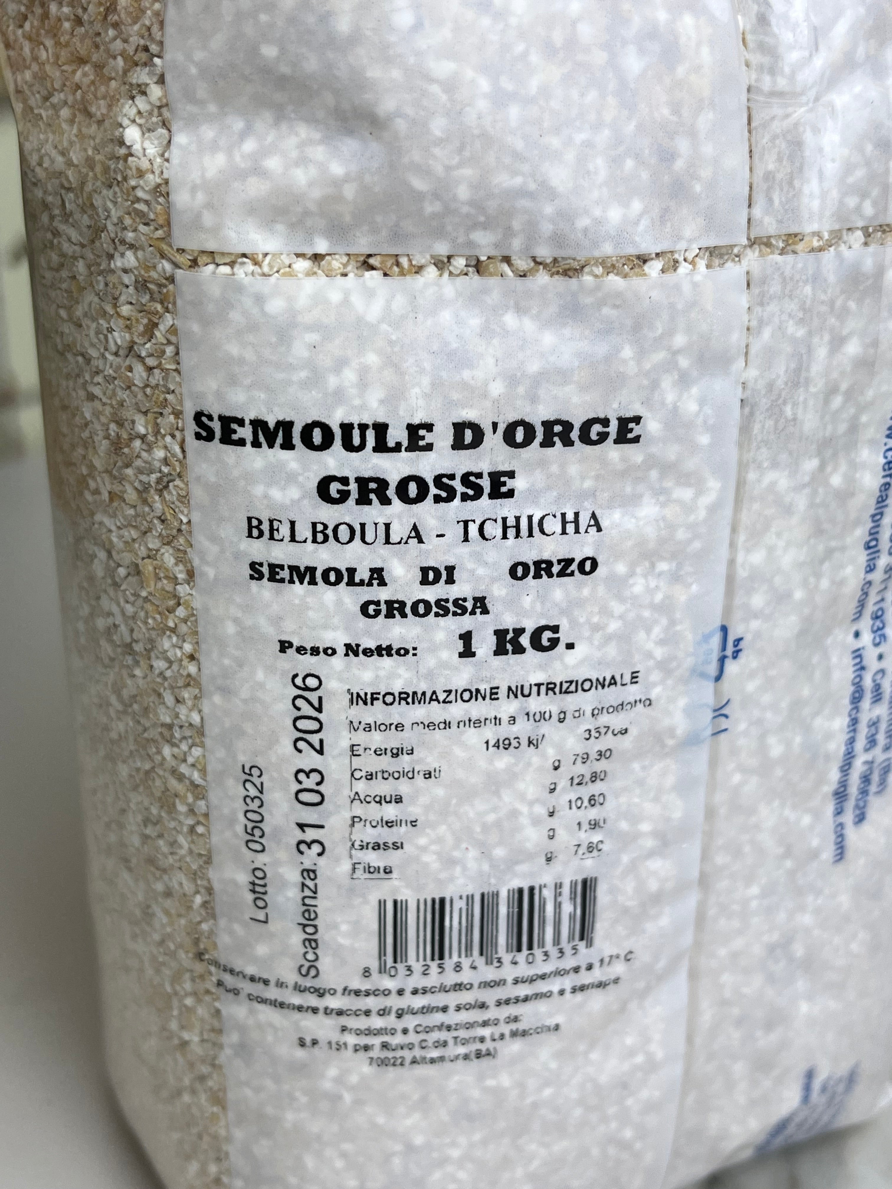 Balboula - Semola di orzo 1kg
