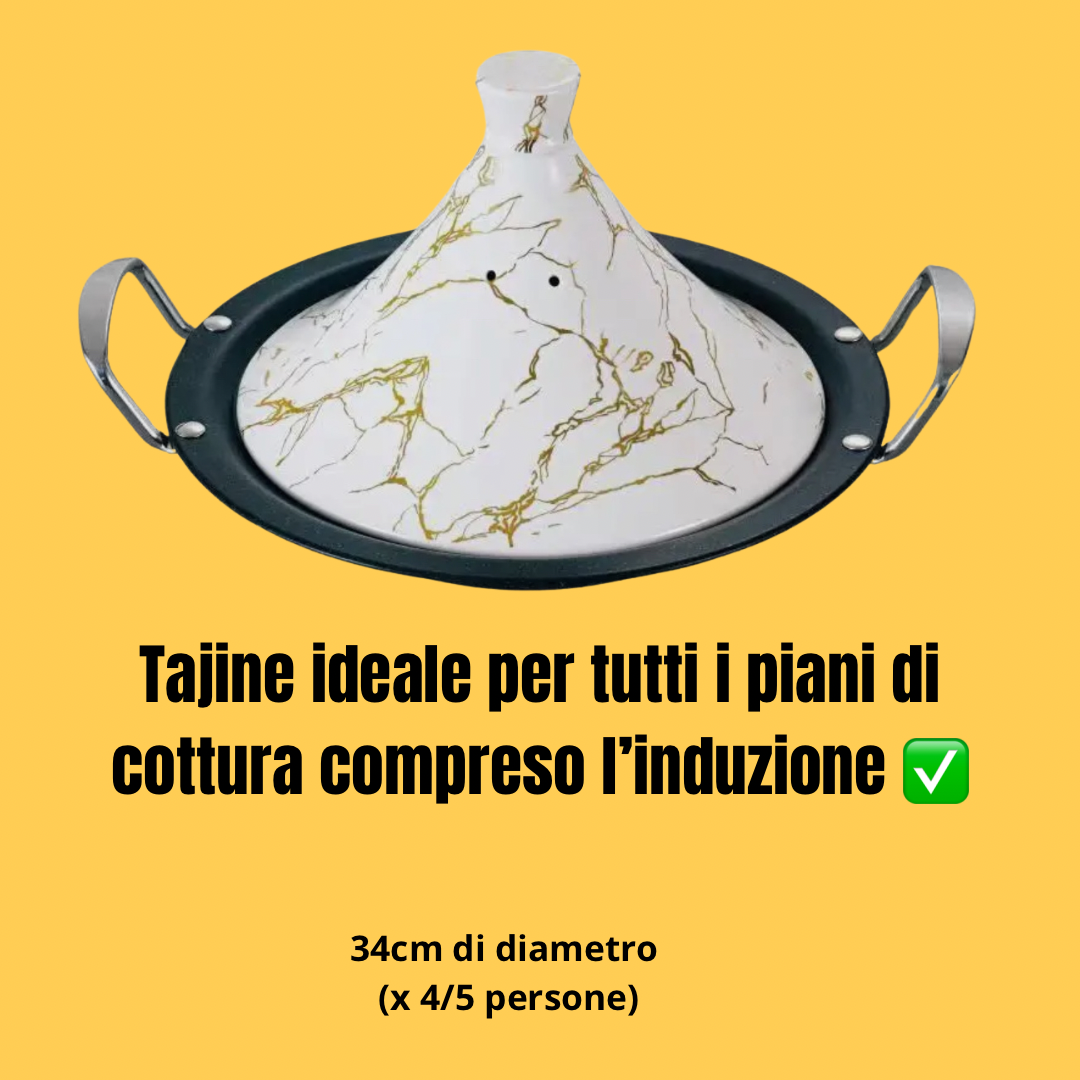Tajine in ceramica per tutti i fornelli (anche induzione) + eBook con ricette esclusive e istruzioni di utilizzo !