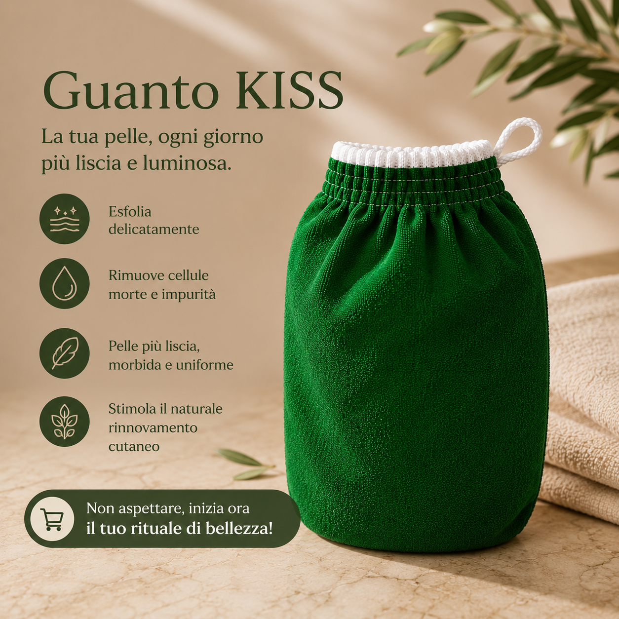Guanto KISS – Il gesto che rinnova la pelle