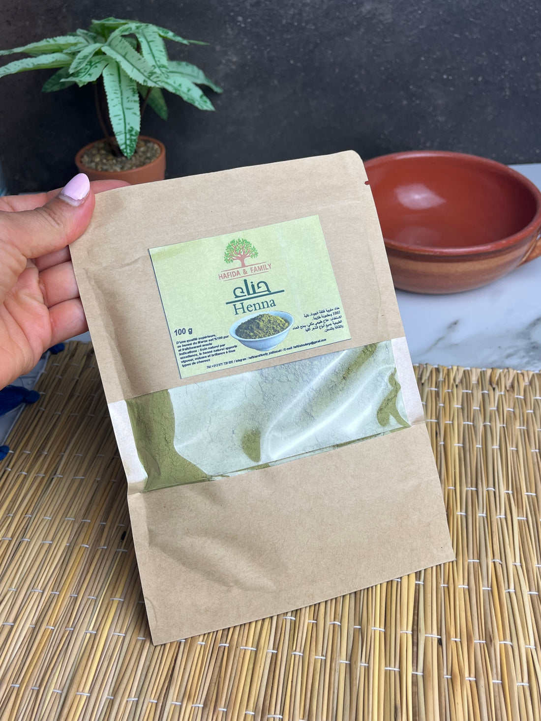 Henna Artigianale Naturale 100% – Polvere Pura dal Marocco (100g)
