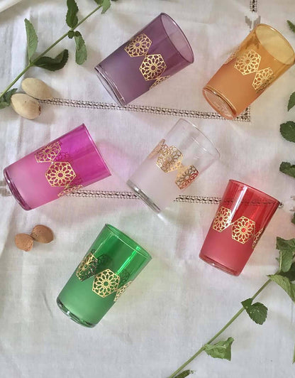 Set di 6 bicchieri marocchini elegantissimi colorati