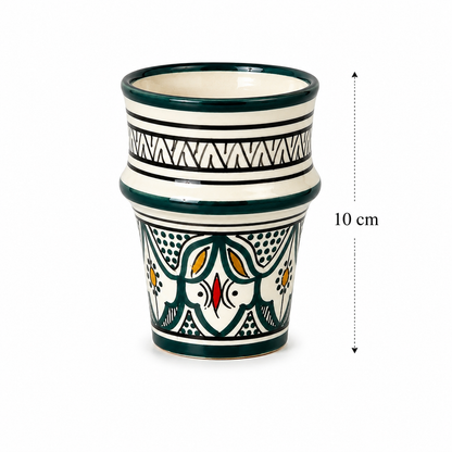 Bicchiere dipinto a mano in ceramica artigianale di Safi