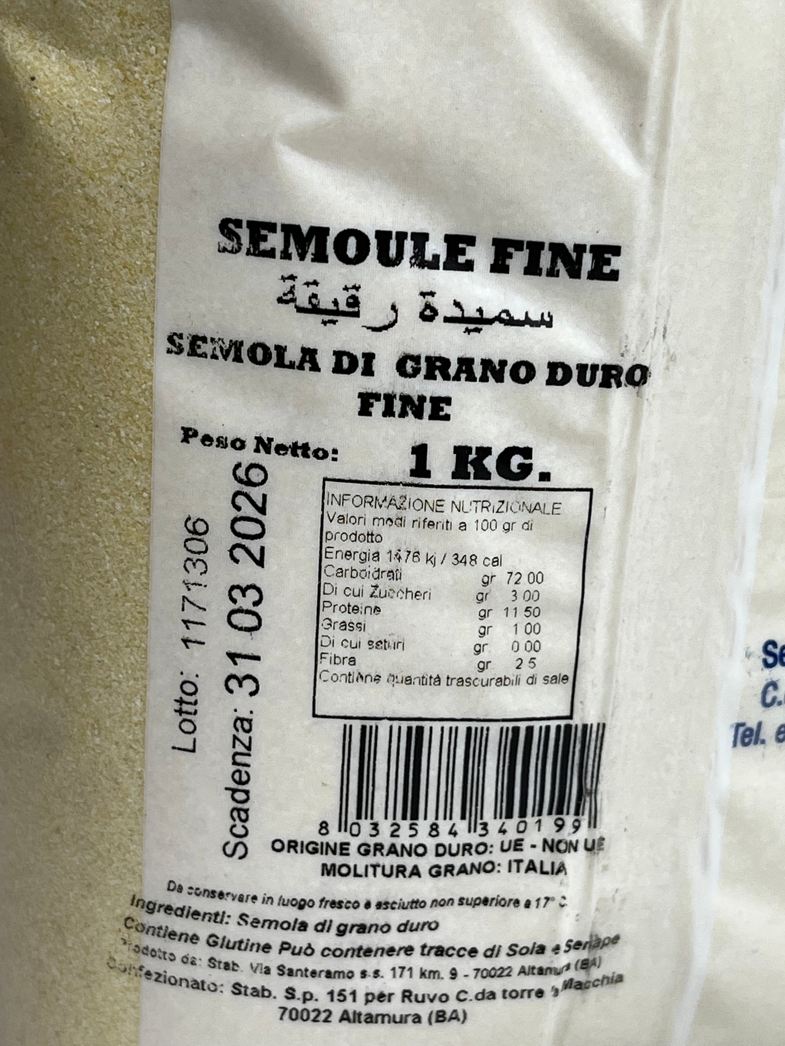 Semola fine - semolino 1 kg