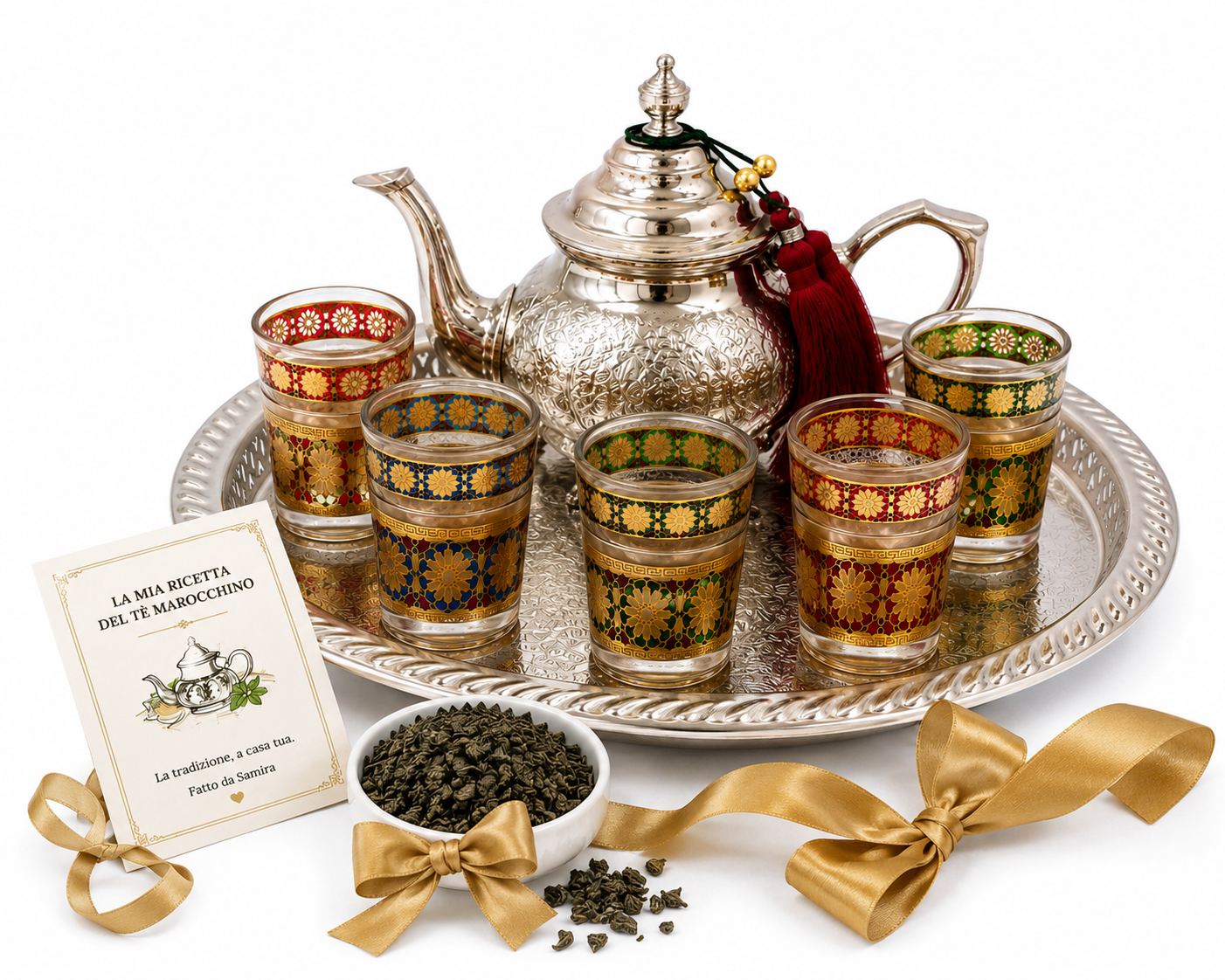 Rituale del Tè alla menta – Servizio Tradizionale completo con Tè e Ricetta in Omaggio