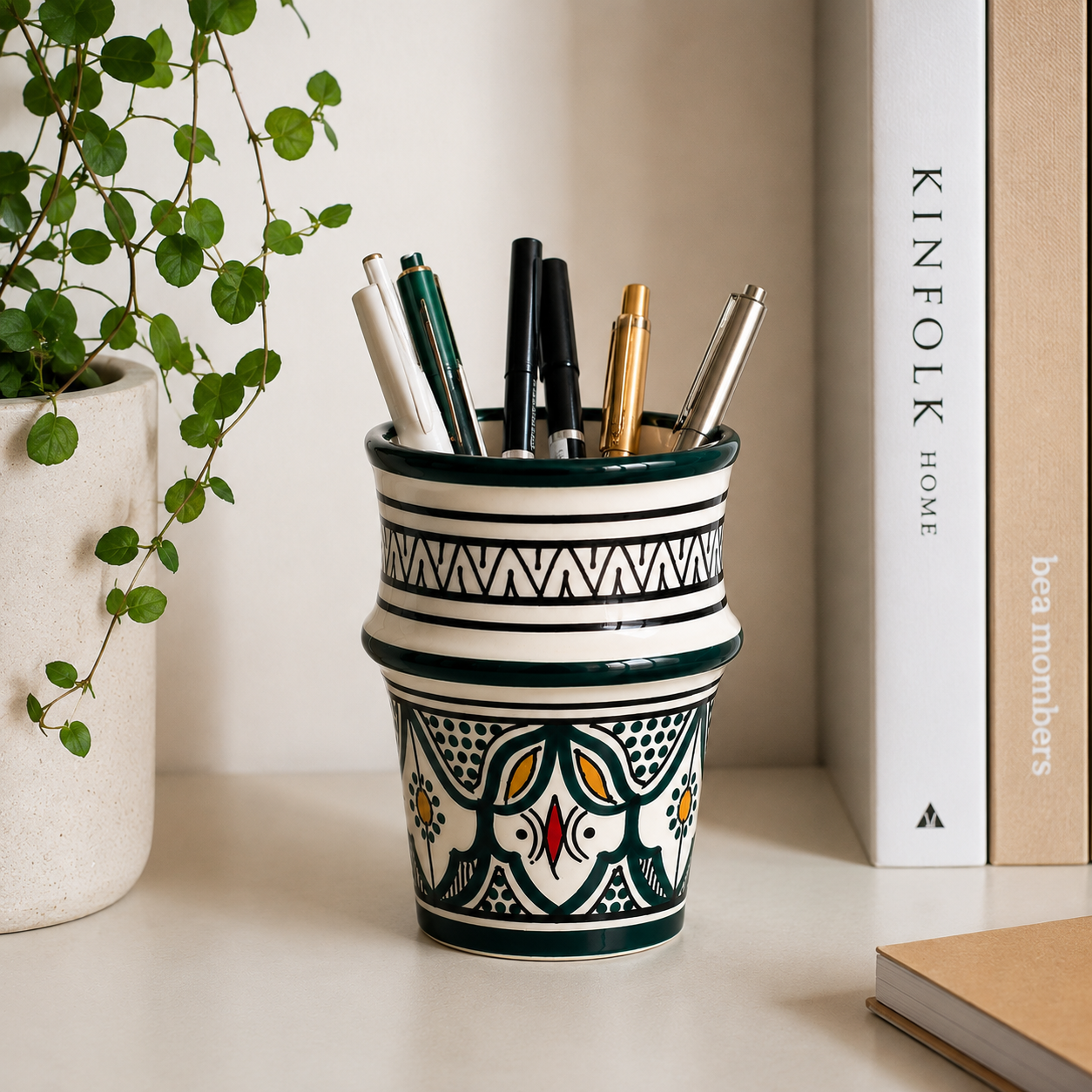 Bicchiere dipinto a mano in ceramica artigianale di Safi