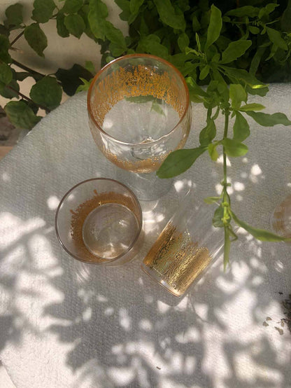 Set di 6 bicchieri elegantissimi Gold Flame