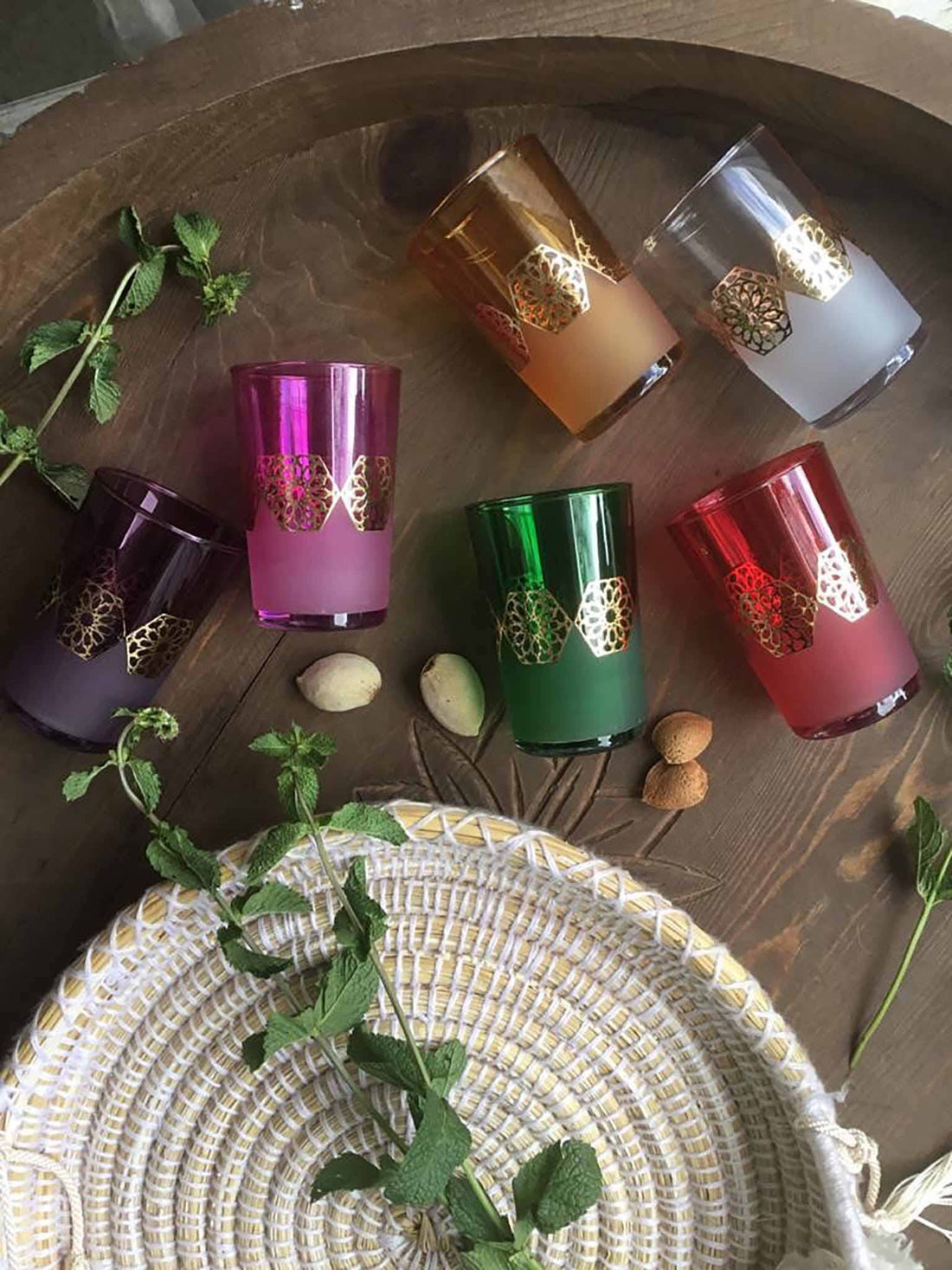 Set di 6 bicchieri marocchini elegantissimi colorati
